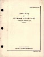 Parts Catalog for Auxiliary Power Plant - Type 1-A - Model 30D