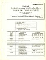 Overhaul Instructions with Parts Breakdown for Engine Oil Pressure Switch - Type 3153-3A-250
