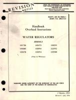 Overhaul Instructions for Water Regulators Models 101796, 104384, 169478, 169479, 169953, 169954, 190255, 222552, 229300