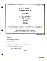 Supplement to Overhaul for DC Generator - Parts A50J251-4, A50J251-1, and 903J789-1