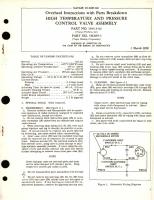 Overhaul Instructions with Parts Breakdown for High Temperature and Pressure Control Valve Assembly Part No. 1395, 53D197 