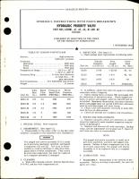 Overhaul Instructions with Parts Breakdown for Hydraulic Priority Valve - Parts A52001-61, A52001-62, A52001-63, A52001-81, and A52001-82