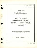 Overhaul Instructions for Single Position Transmitter Assembly - Type 4564-5A6-1