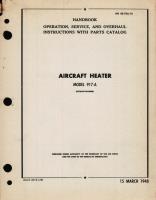 Operation, Service, and Overhaul Instructions with Parts Catalog for Aircraft Heater Model 917-A 