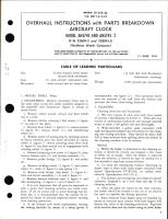 Overhaul Instructions with Parts Breakdown for Aircraft Clock Part Nos. 22809-2 & 22809-L2