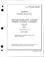 Overhaul Instructions for Electro-Hydraulic Tandem Power Control Cylinder - Part 22930 and 22930-1