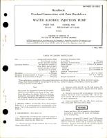 Overhaul Instructions with Parts for Water Alcohol Injection Pump - Part 6333-3