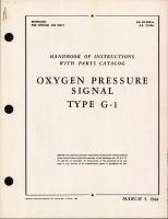 Handbook of Instructions with Parts Catalog for Oxygen Pressure Signal Type G-1