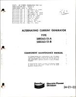Maintenance Manual for Alternating Current Generator - Type 28B263-13-A and 28B263-13-B