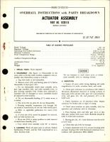 Overhaul Instructions with Parts Breakdown for Actuator Assembly - Part 103811K 