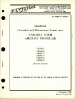 Operation and Maintenance Instructions for Variable Pitch Propeller - Models 54H60-69, 54H60-73, 54H60-75, 54H60-85, and 54H60-89