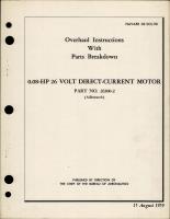 Overhaul Instructions with Parts Breakdown for Direct Current Motor - 0.08HP 26 Volt - Part 26300-2 