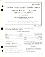 Overhaul Instructions with Parts Breakdown for Geared Aircraft Motors - Part XC-3666 and XF-33666 