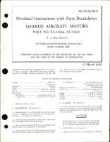 Overhaul Instructions with Parts Breakdown for Geared Aircraft Motors - Part XC-3666 and XF-33666 