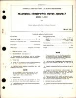 Overhaul Instructions with Parts Breakdown for Fractional Horsepower Motor Assembly - Model CA-10H-1 
