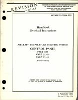 Overhaul Instructions for Aircraft Temperature Control System Control Panel - Part CYLZ 3534-1 and CYLZ 3734-1