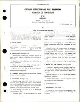 Overhaul Instructions with Parts Breakdown for Oil Temperature Regulator - 87465 