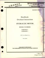 Overhaul Instructions for Hydraulic Motor - Models 53FE01002-1 and 53FE01005-1 