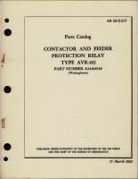 Parts Catalog for Contactor and Feeder Protection Relay - Type AVR-182 - Part A24A9336