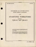 Handbook of Instructions with Parts Catalog for Starting Vibrators VJR4C3 and VJR24C5