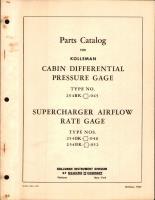 Parts Catalog for Kollsman Cabin Differential Pressure Gage and Supercharger Airflow Rate Gage