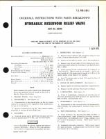 Overhaul Instructions with Parts Breakdown for Hydraulic Reservoir Relief Valve Part No. 70B148