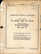 Parts Catalog for P-40M and P-40N, Kittyhawk III and IV