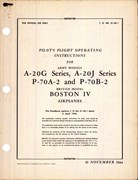 Pilot's Flight Operating Instructions for A-20G, A-20J Series, P-70A-2, and P-70B-2