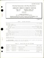 Overhaul Instructions with Parts Breakdown for Aircraft Direct Current Motor - Part 36843-2-1