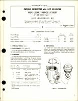 Overhaul Instructions with Parts for Thermostatic Relief Valve Assembly - U-4150, U-4150-1, and U-4150-2