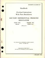 Overhaul Instructions with Parts Breakdown for Shutoff Differential Pressure Regulator - Part 108420 - Model APR21-18-1