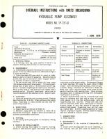 Overhaul Instructions with Parts Breakdown for Hydraulic Pump for Hydraulic Pump Assembly Model No. 1P-737-A2