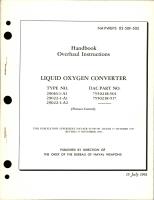 Overhaul Instructions for Liquid Oxygen Converter - Types 29016-1-A1, 29022-1-A1, and 9022-1-A2 