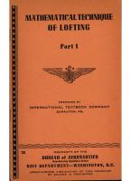 Mathmatical Technique of Lofting - Part 1 - Bureau of Aeronautics
