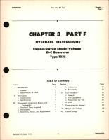 Overhaul Instructions for Engine Driven Single Voltage D-C Generator, Type 1235