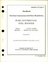 Overhaul Instructions with Parts for Centrifugal Fuel Booster Pump - Model RR11640C