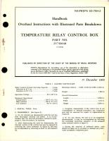 Overhaul Instructions with Illustrated Parts Breakdown for Temperature Relay Control Box - Part 25730048 