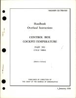 Overhaul Instructions for Control Box Cockpit-Temperature - Part CYLZ 5480-1