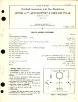 Overhaul Instructions with Parts Breakdown for Motor Actuated Butterfly Shut-Off Valve Part  No. 114755 