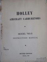 Holley Aircraft Carburetors Model 700-H Instruction Manual