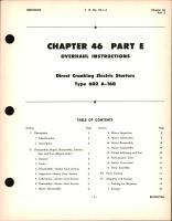 Overhaul Instructions for Direct Cranking Electric Starters, Chapter 46 Part E