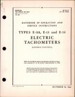 Operation and Service Instructions for Type E-9A, E-13, & E-14 Electric Tachometers