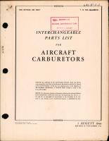 Interchangeable Parts List for Aircraft Carburetors