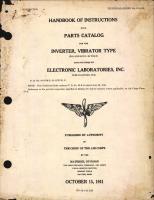 Handbook of Instructions with Parts Catalog for Inverter, Vibrator Type B-9 and S-712 - 25 Volt