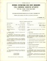 Overhaul Instructions with Parts Breakdown for Stall Warning Vibrator Actuator - Part C-3A-806, C-35A-503, and 35A505 