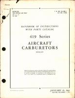 Handbook of Instructions with Parts Catalog for 419 Series Aircraft Carburetors