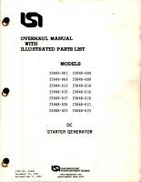 Overhaul Manual with Parts List for DC Starter Generator - Model 23048 Series