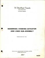 Overhaul Manual for DHC-6 Twin Otter Nosewheel Steering Actuator and Links Sub Assembly - Part 71-190 