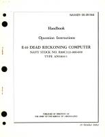 Operation Instructions for E-10 Dead Reckoning Computer Type AN 5834-1