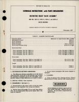 Overhaul Instructions with Parts Breakdown for Restrictor Relief Valve Assembly - Parts 5039-4-3, 5039-6-1 and 5039-6-3